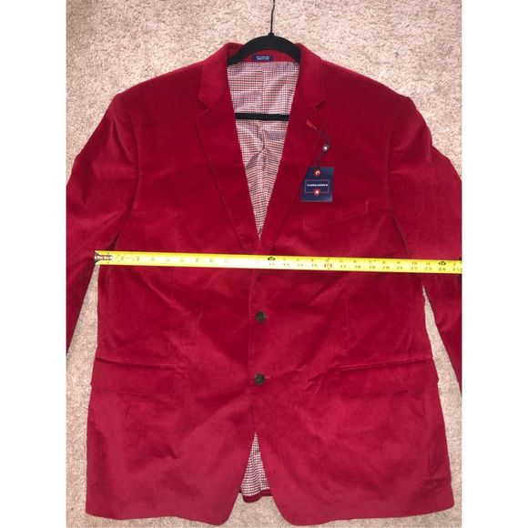 Saddlebred NWT Red Corduroy Cotton Blazer Sports Coat, Men's Size 48R, MSRP $125 - Picture 6 of 7